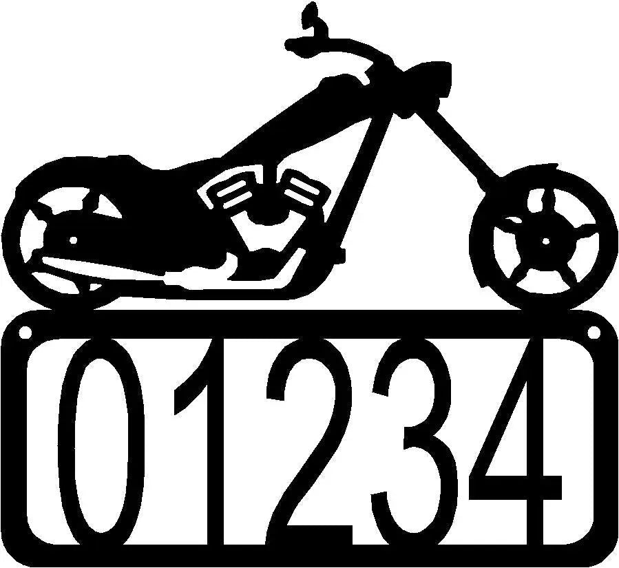 Motorcycle #02 Chopper House Address Sign