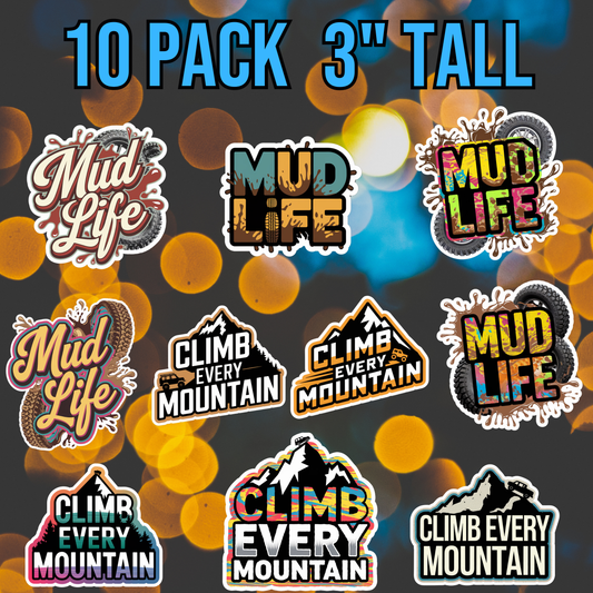 Mud Life 10 Pack Stickers