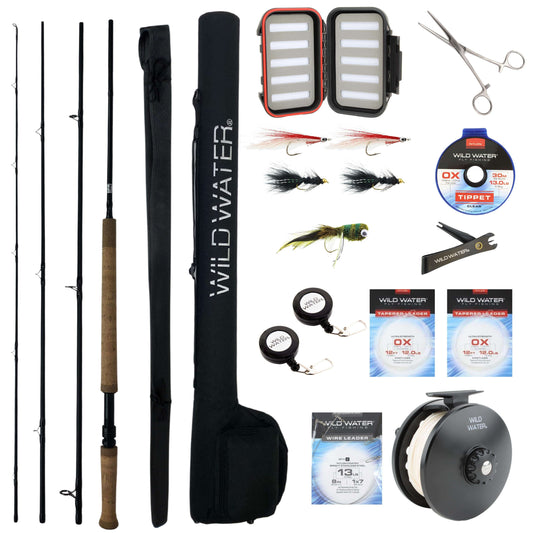 Switch Rod Fly Fishing Kit for Bass and Pike, 5wt Switch Rod | 11ft | 4-piece | Wild Water Fly Fishing