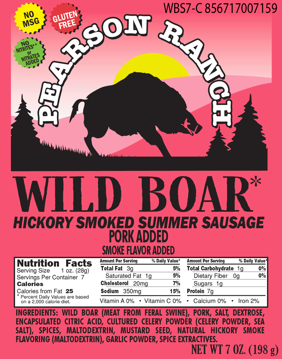 Wild Boar Hickory Smoked Summer Sausage (7 oz.)