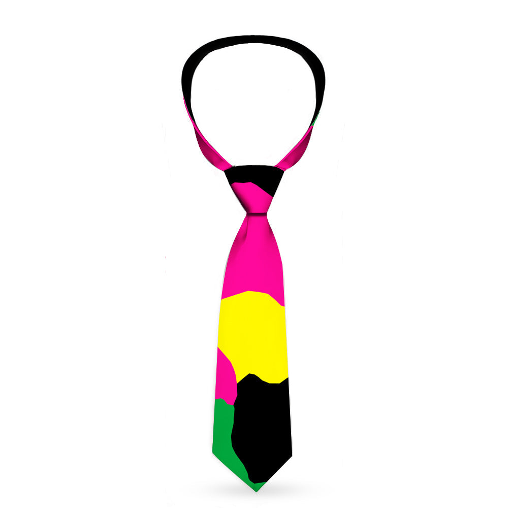 Buckle-Down Necktie - Camo Multi Neon