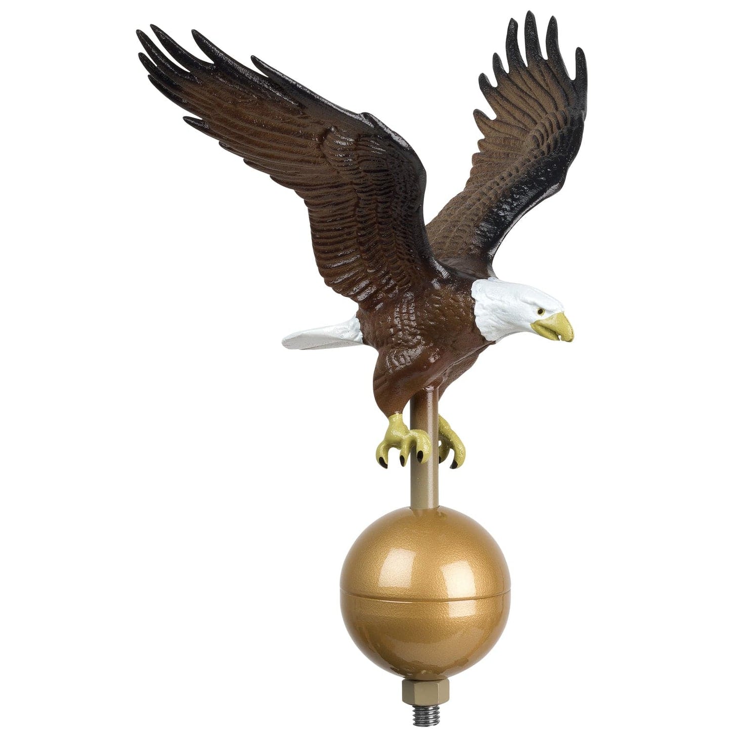 Hand Painted 12" Natural Eagle Flagpole Topper