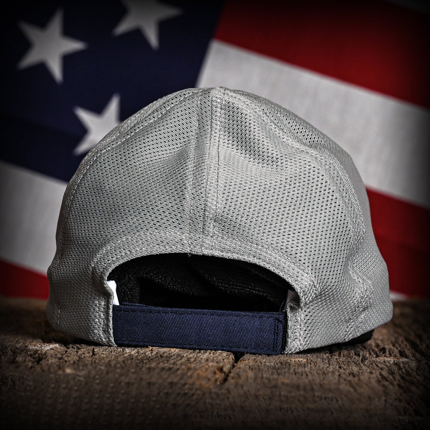 Navy White & Gray American Flag Ball Cap