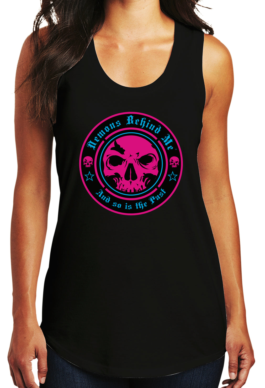 Women's Neon Pink Logo Miami Racerback Tank