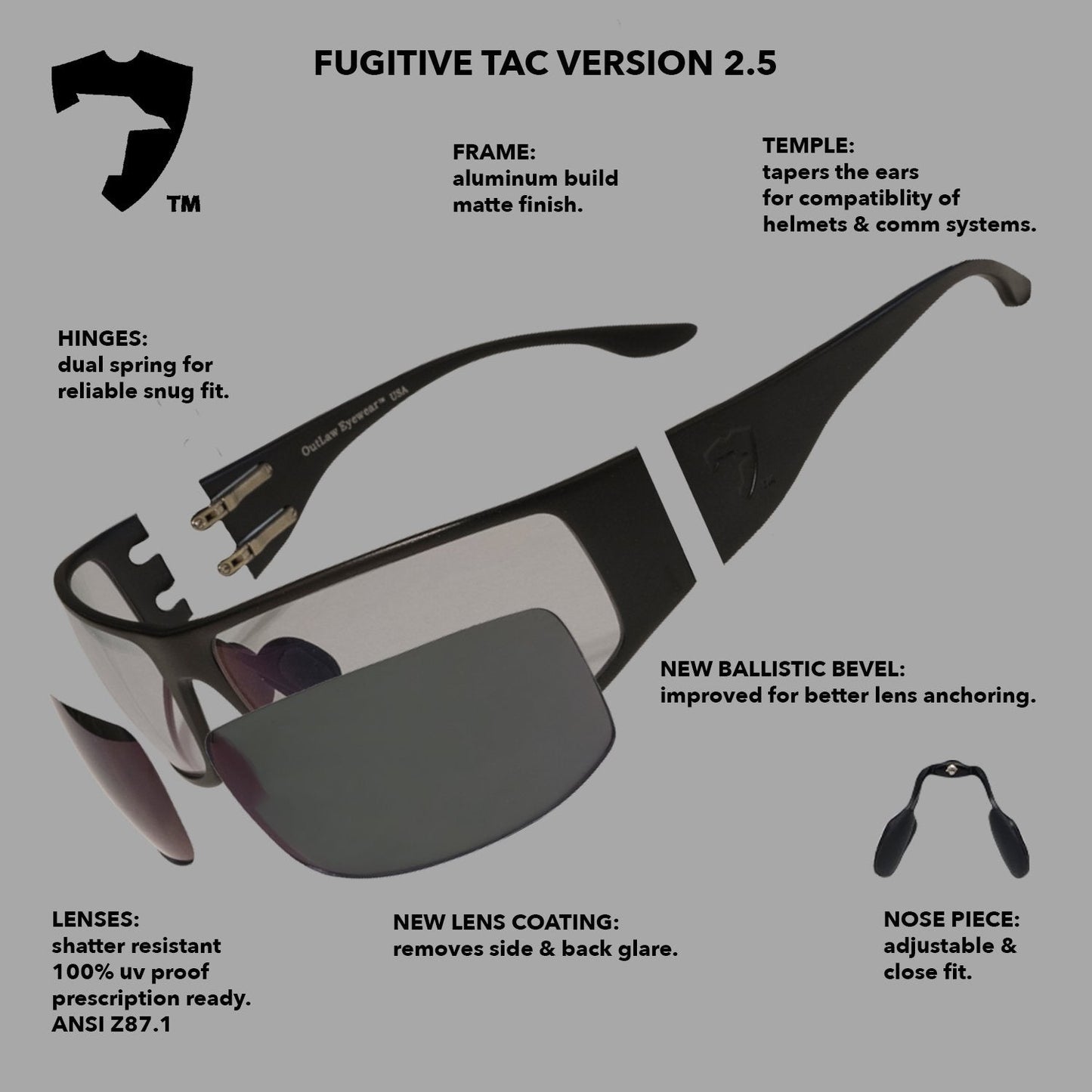 Fugitive TAC Black / Pathfinder 4.0 Transition - ANSI Z87.1-2015