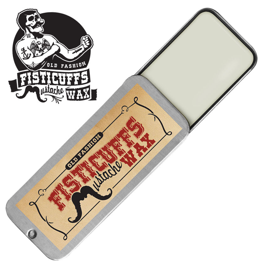 15g slide top tin of Fisticuffs Mustache Wax