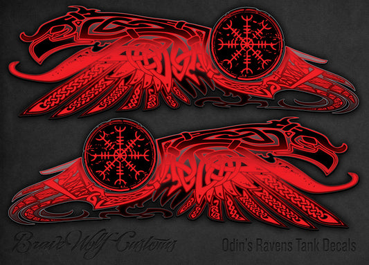 Odin's Ravens Universal Tank Decals - Red