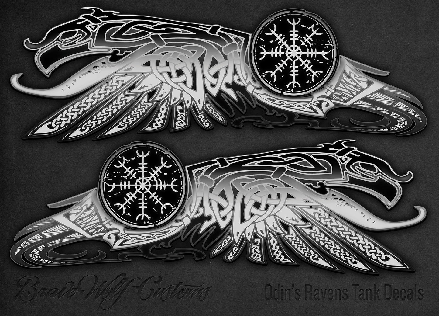 Odin's Ravens Universal Tank Decals - White