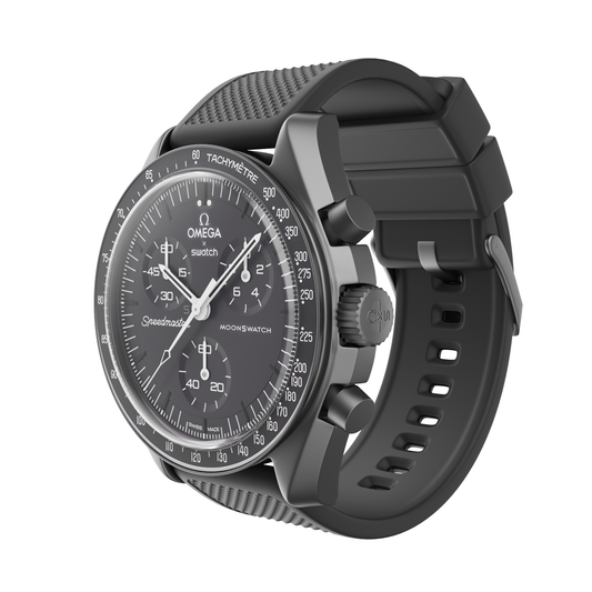 Omega Moonswatch Elite Silicone Black Watch Band