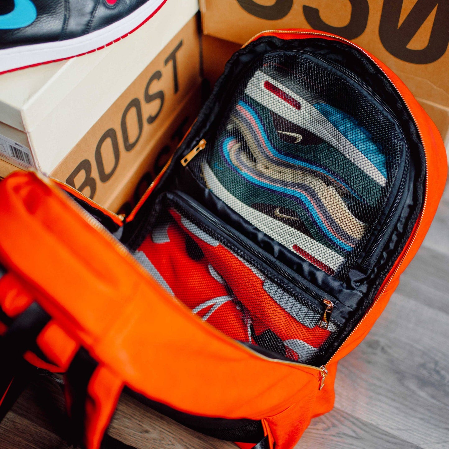 Orange Tumbled Leather Daily Commuter Bag