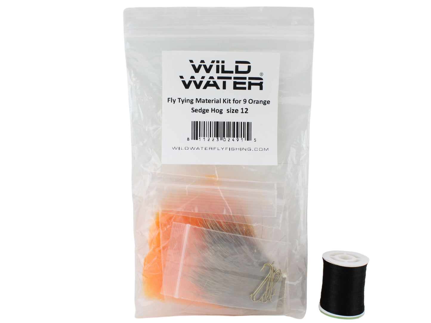 Orange Sedge Hog Fly Tying Material Kit, size 12 | Wild Water Fly Fishing