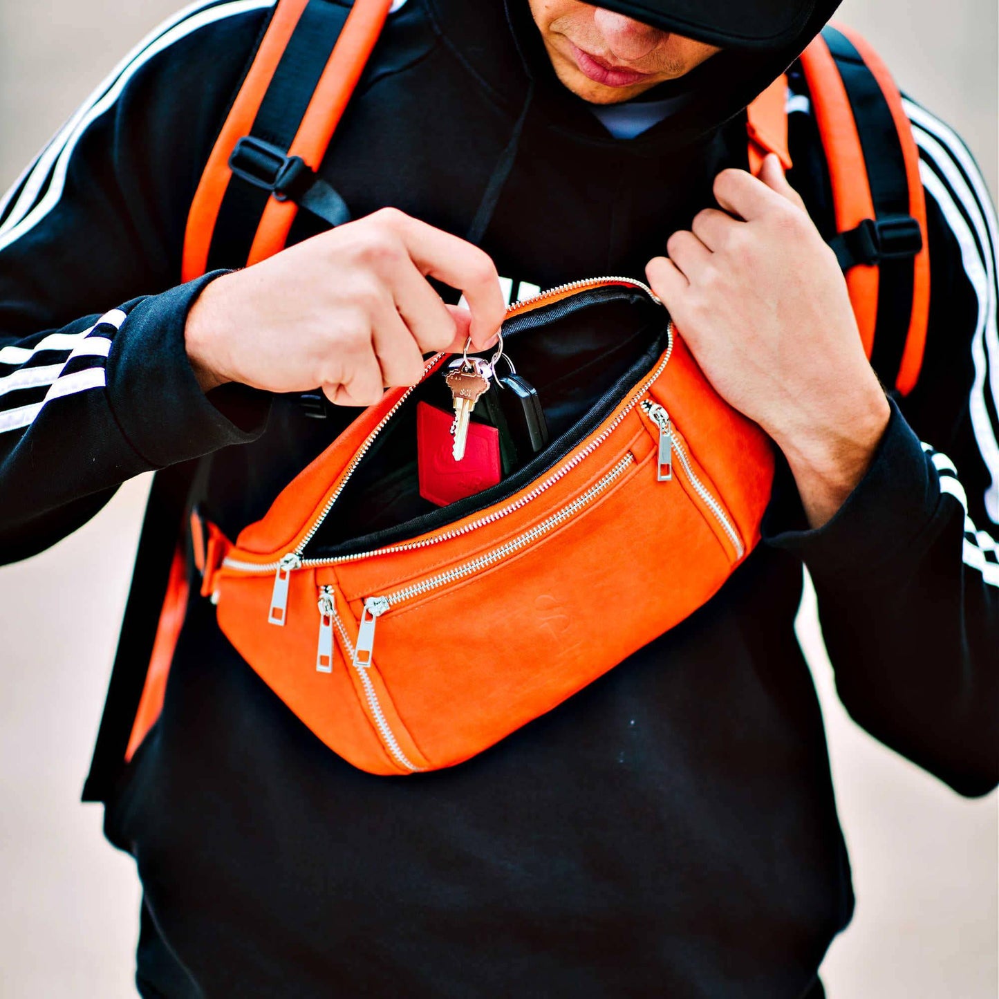 Orange Cross Sling Bag