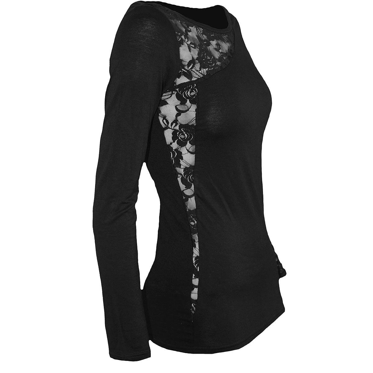 GOTHIC ELEGANCE - Lace One Shoulder Top Black