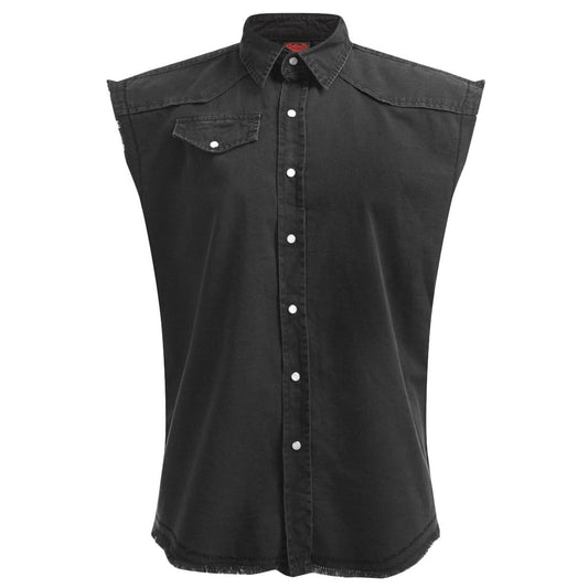 METAL STREETWEAR - Sleeveless Stone Washed Worker Black