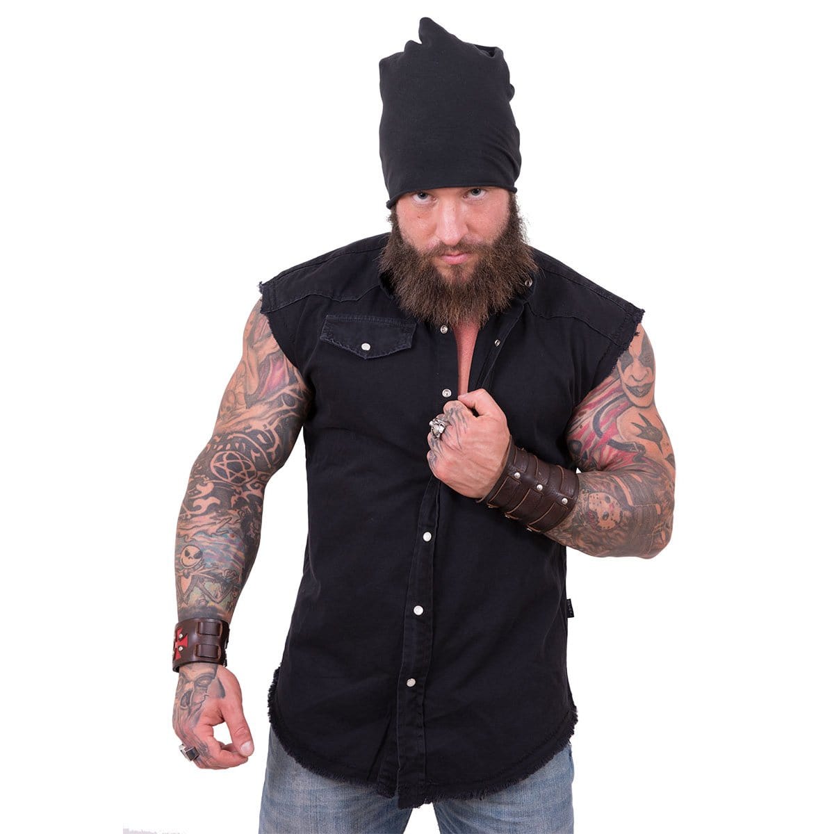 METAL STREETWEAR - Sleeveless Stone Washed Worker Black