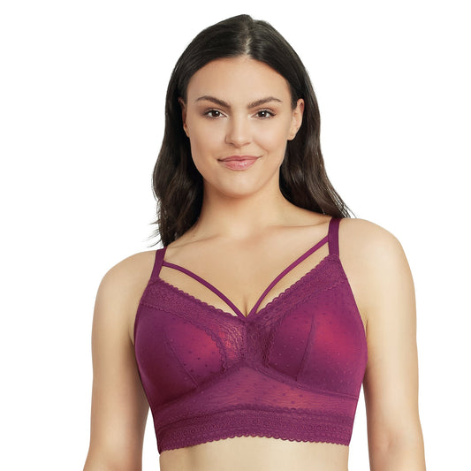 Mia Dot Wire-Free Bralette - Blackberry