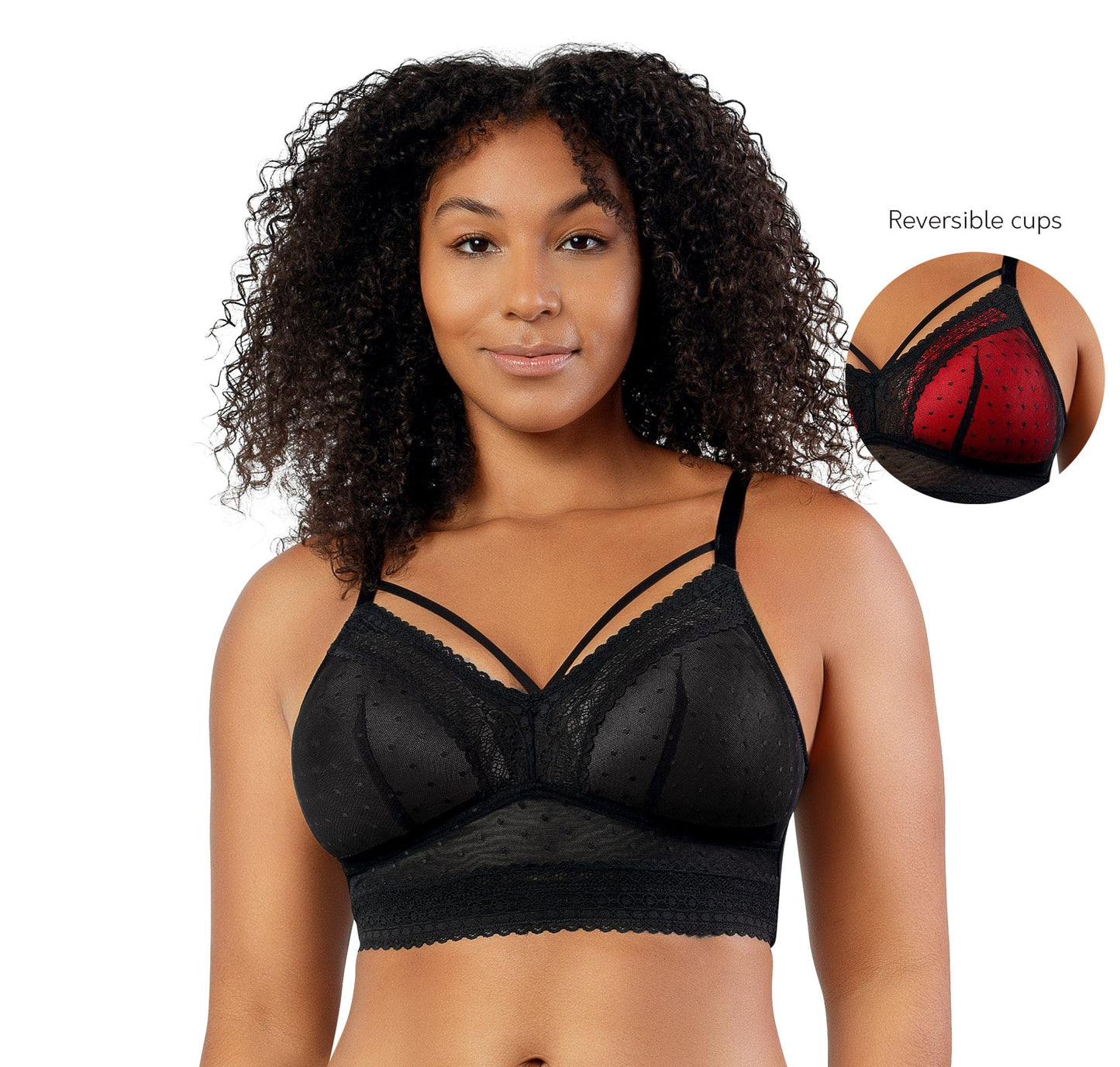 Mia Dot Wire-Free Bralette - Black