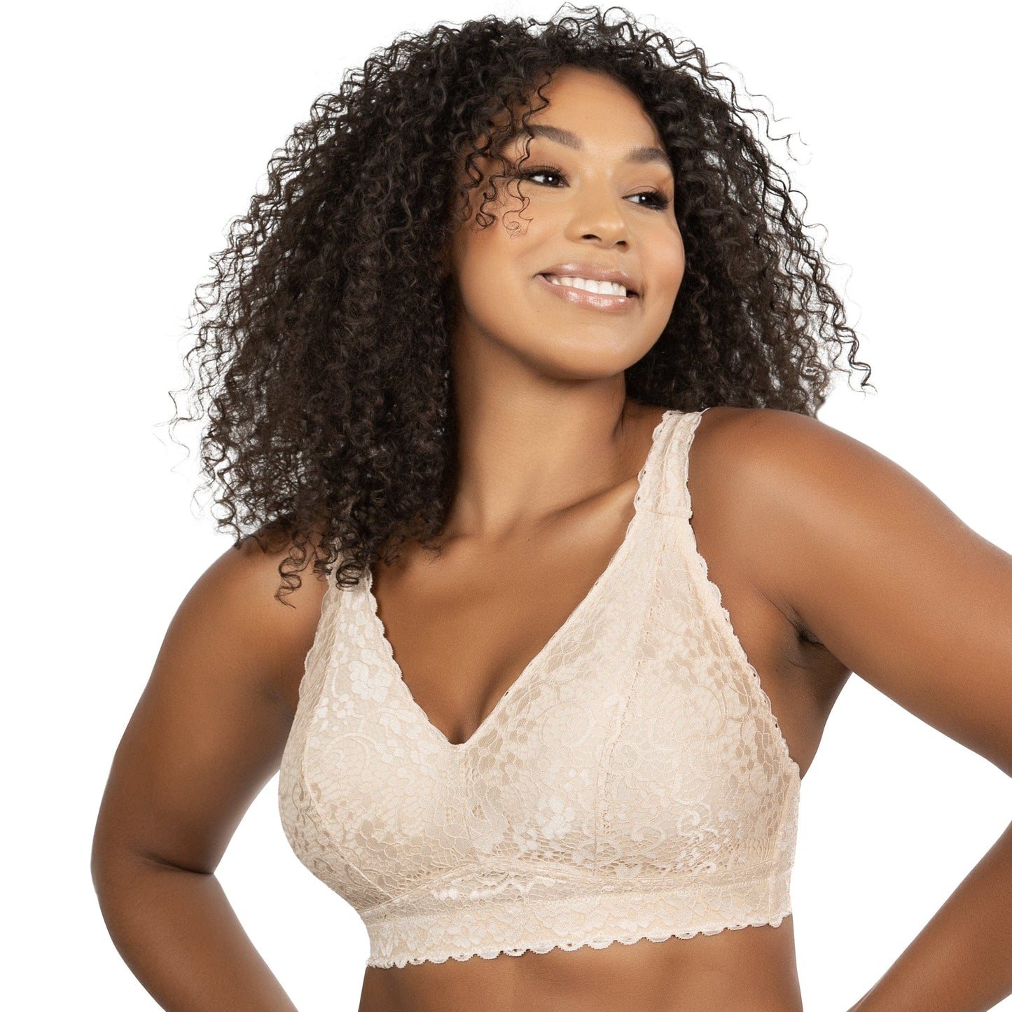 Adriana Wire-Free Lace Bralette - Bare