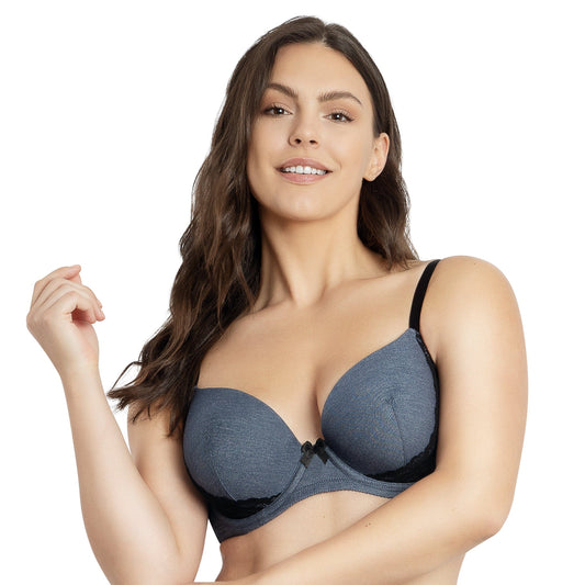 Casey Plunge Molded T-Shirt Bra - Dark Blue Denim