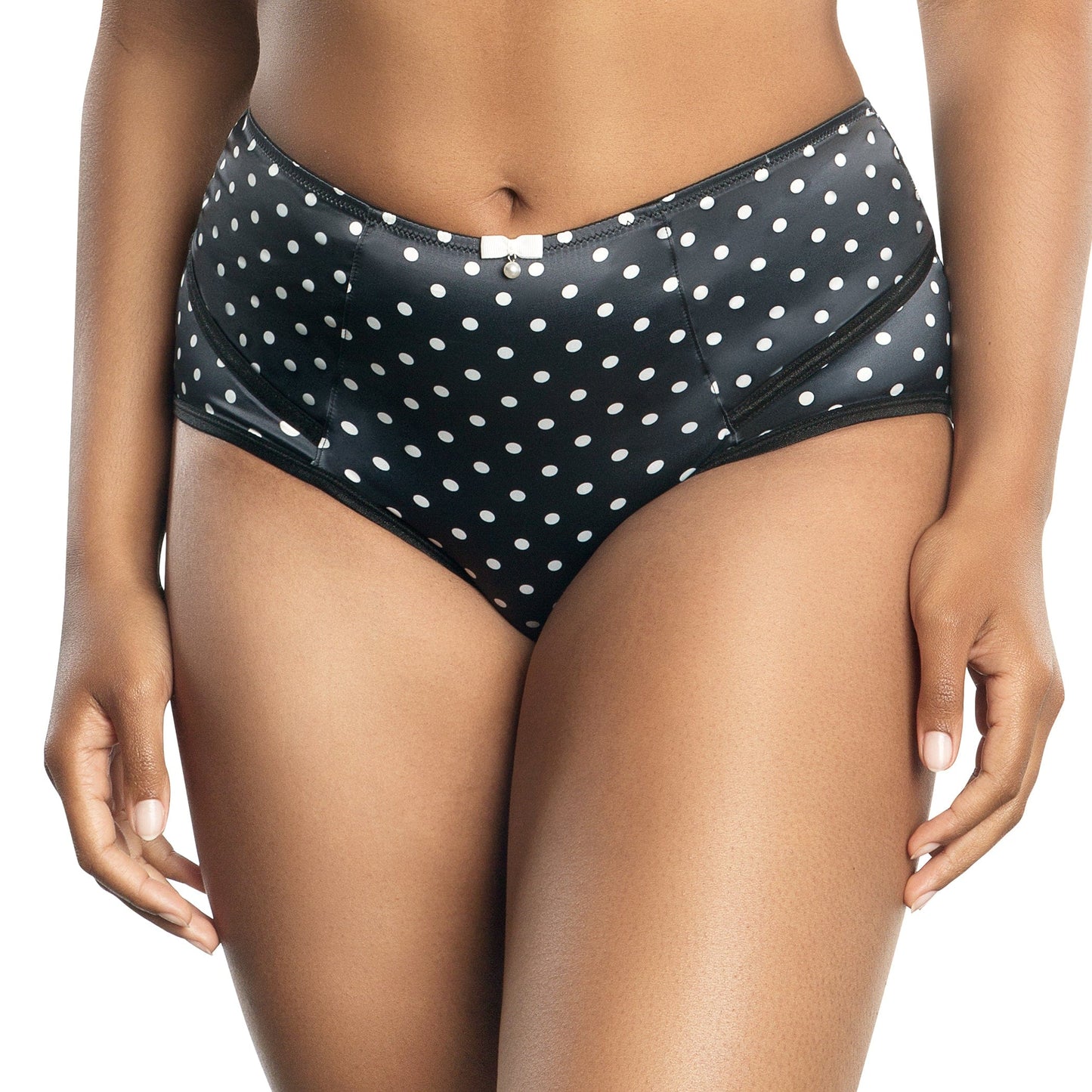 Charlotte High Waist Brief - Black Dot