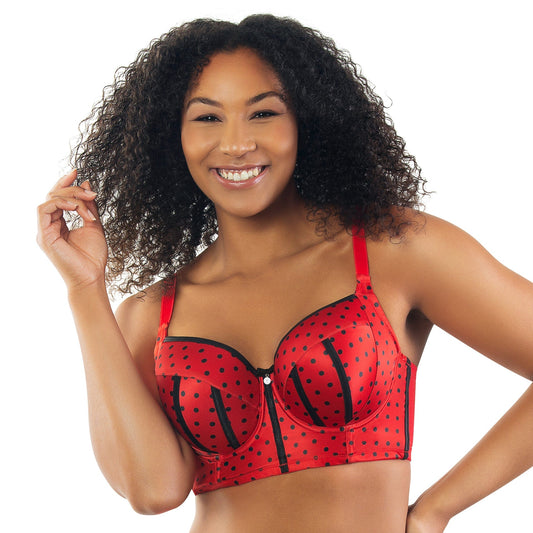 Charlotte Longline Bra - Racing Red Dot