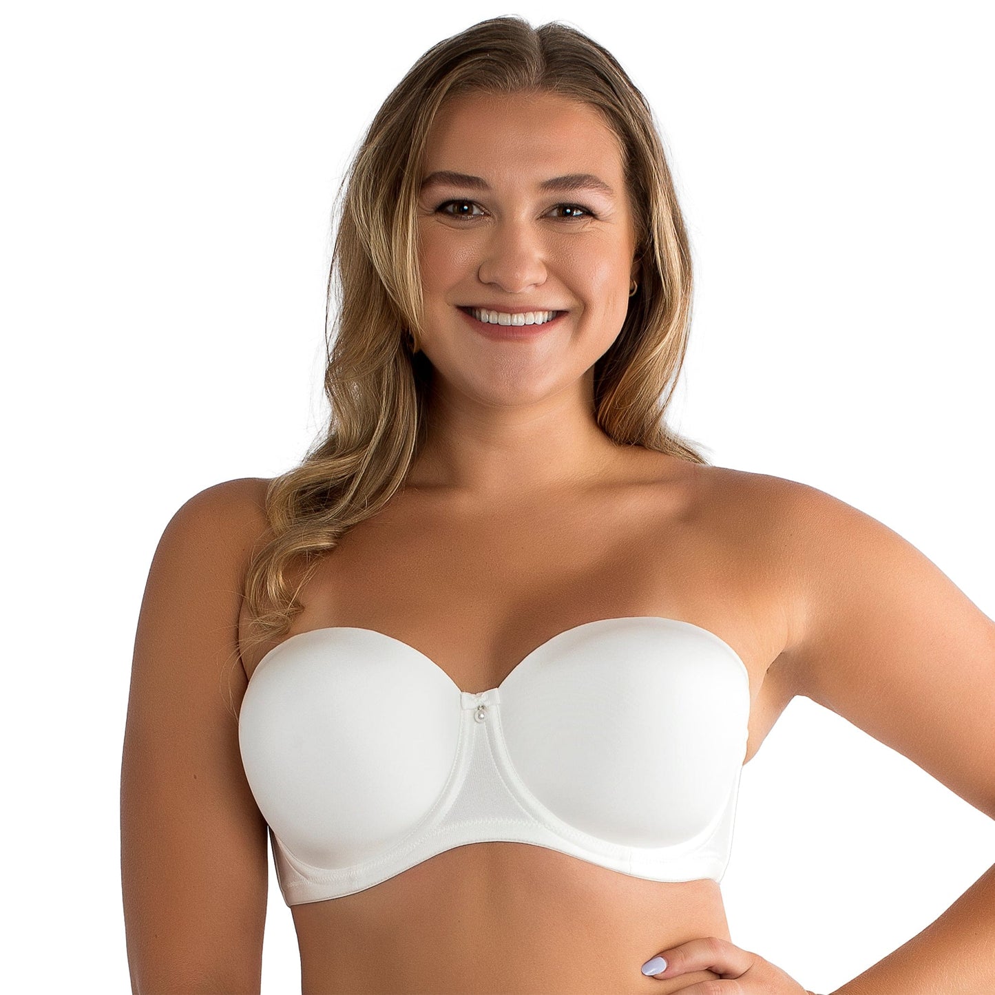 Elise Strapless Bra - Pearl White