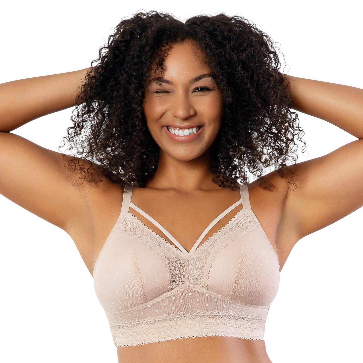 Mia Dot Wire-Free Bralette - Cameo Rose