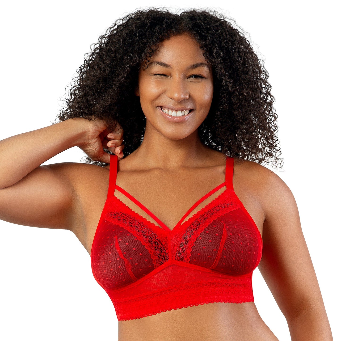 Mia Dot Wire-Free Bralette - Racing Red