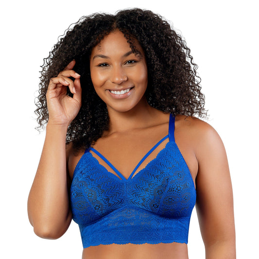 Mia Lace Wire-Free Lace Bralette - Sapphire