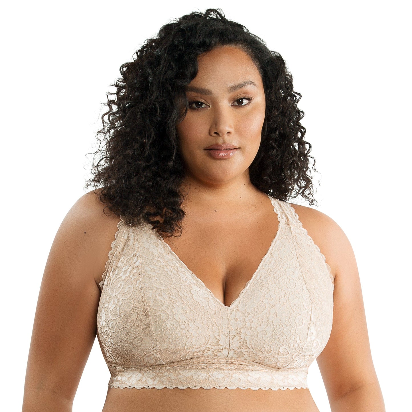 Adriana Wire-Free Lace Bralette - Bare