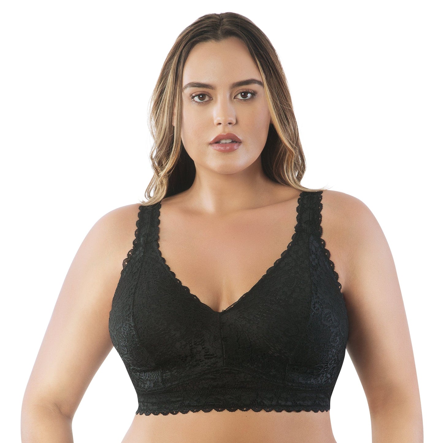 Adriana Wire-Free Lace Bralette - Black