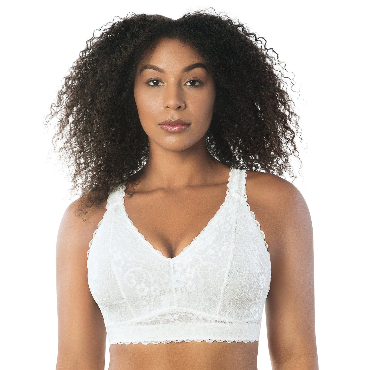 Adriana Wire-Free Lace Bralette - Pearl white