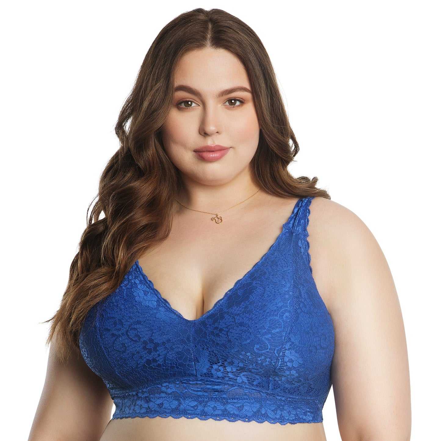 Adriana Wire-Free Lace Bralette  - Sapphire