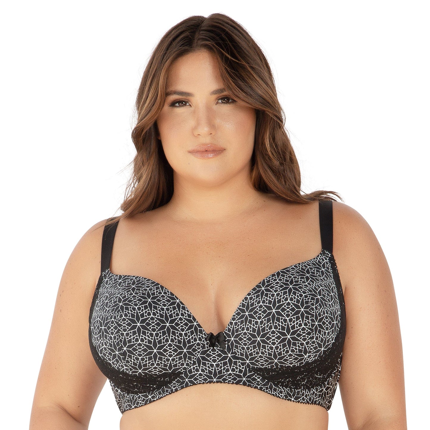 Casey Plunge Molded T-Shirt Bra - Mosaic Black