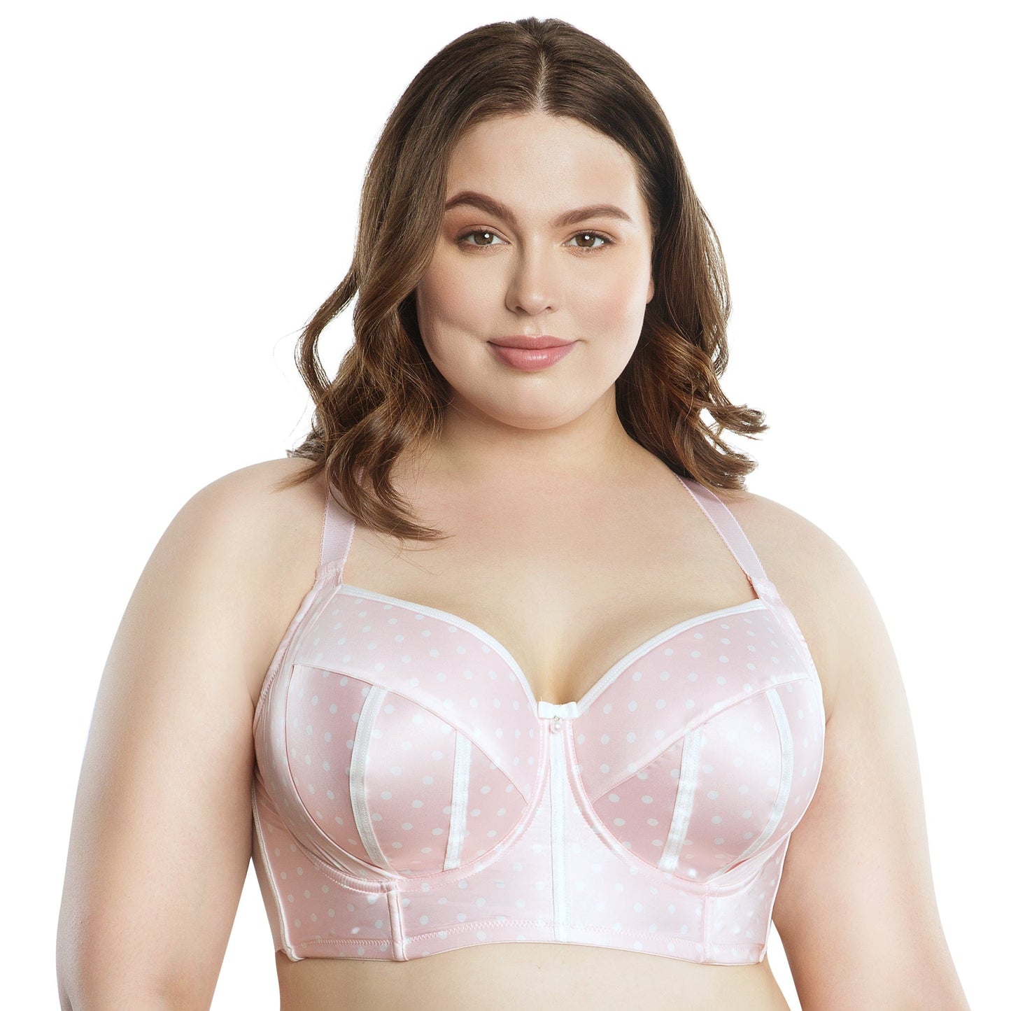 Charlotte Longline Bra - Petal Pink Dot