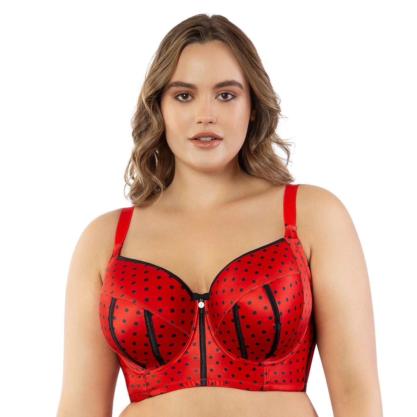 Charlotte Longline Bra - Racing Red Dot