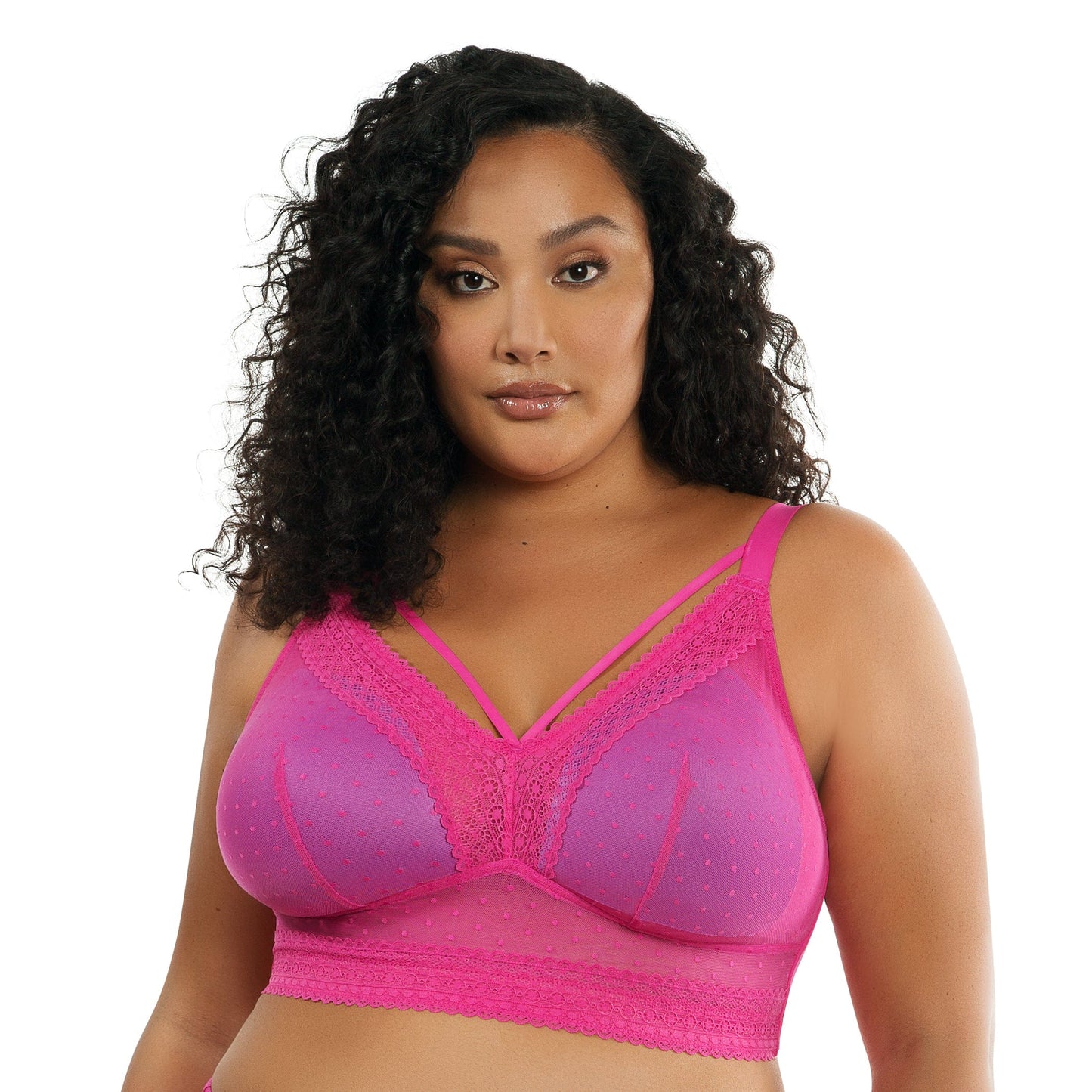 Mia Dot Wire-Free Bralette - Bright pink