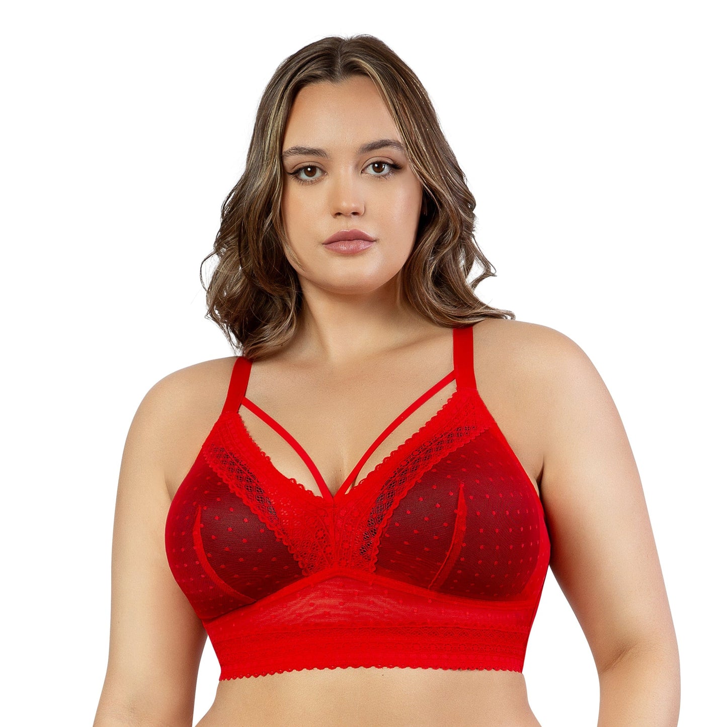 Mia Dot Wire-Free Bralette - Racing Red