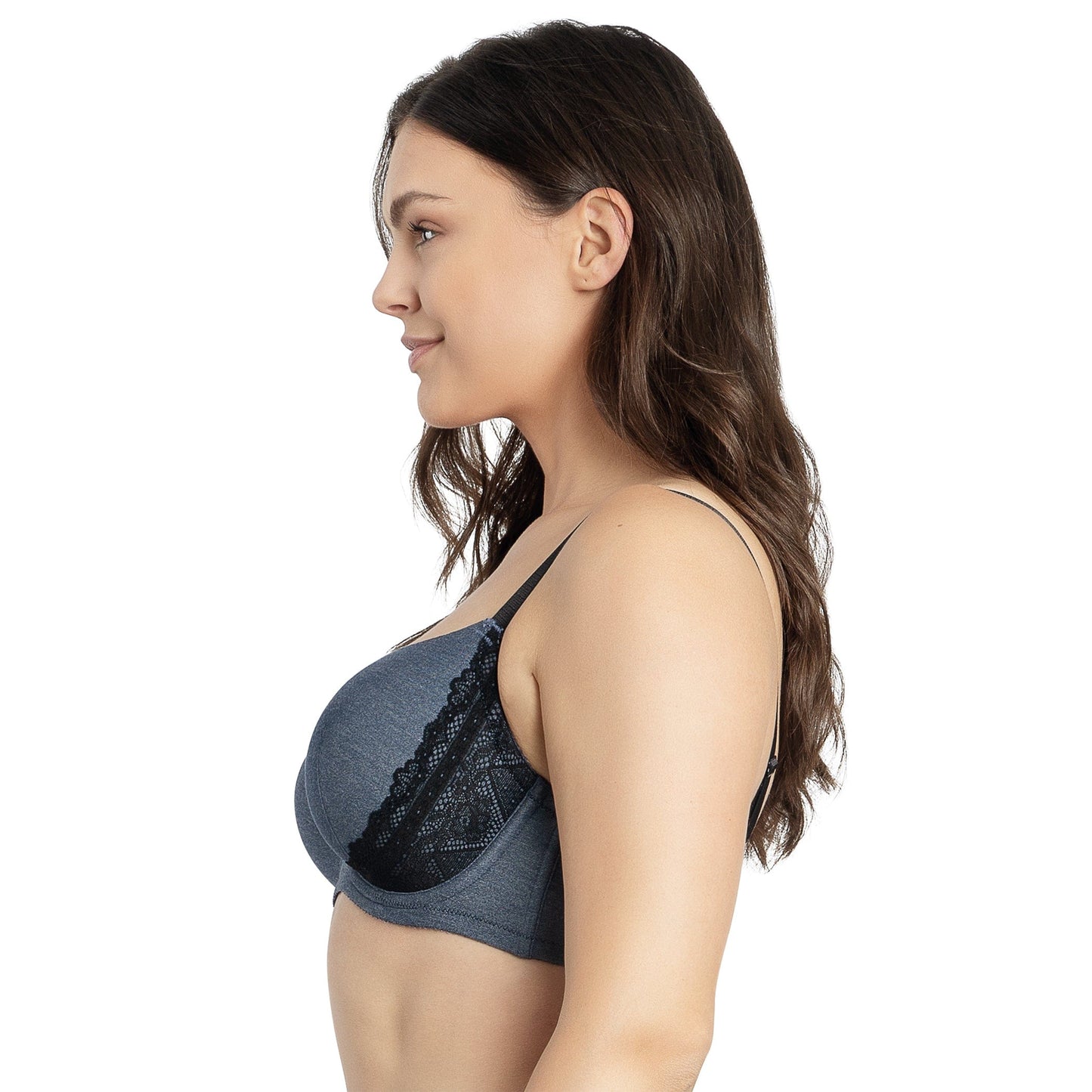 Casey Plunge Molded T-Shirt Bra - Dark Blue Denim