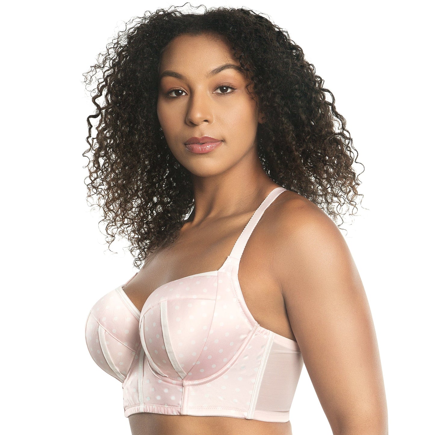 Charlotte Longline Bra - Petal Pink Dot