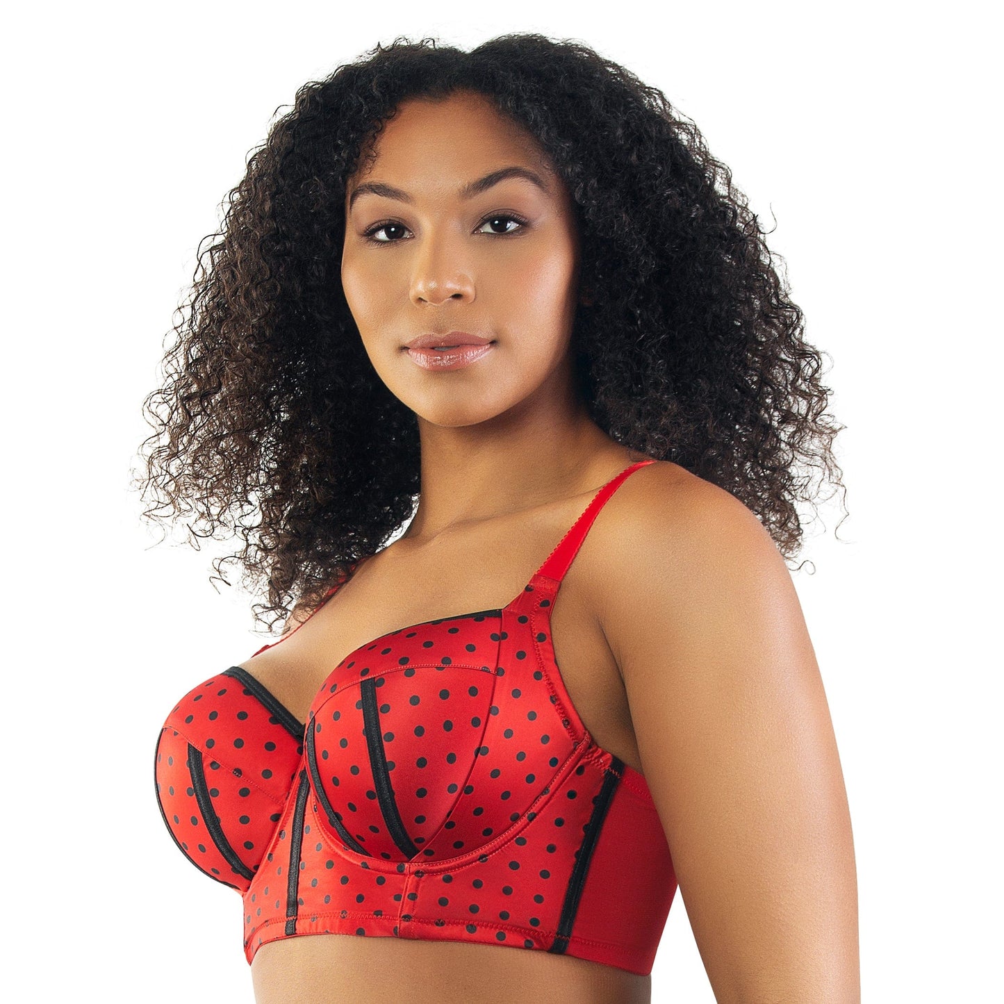 Charlotte Longline Bra - Racing Red Dot