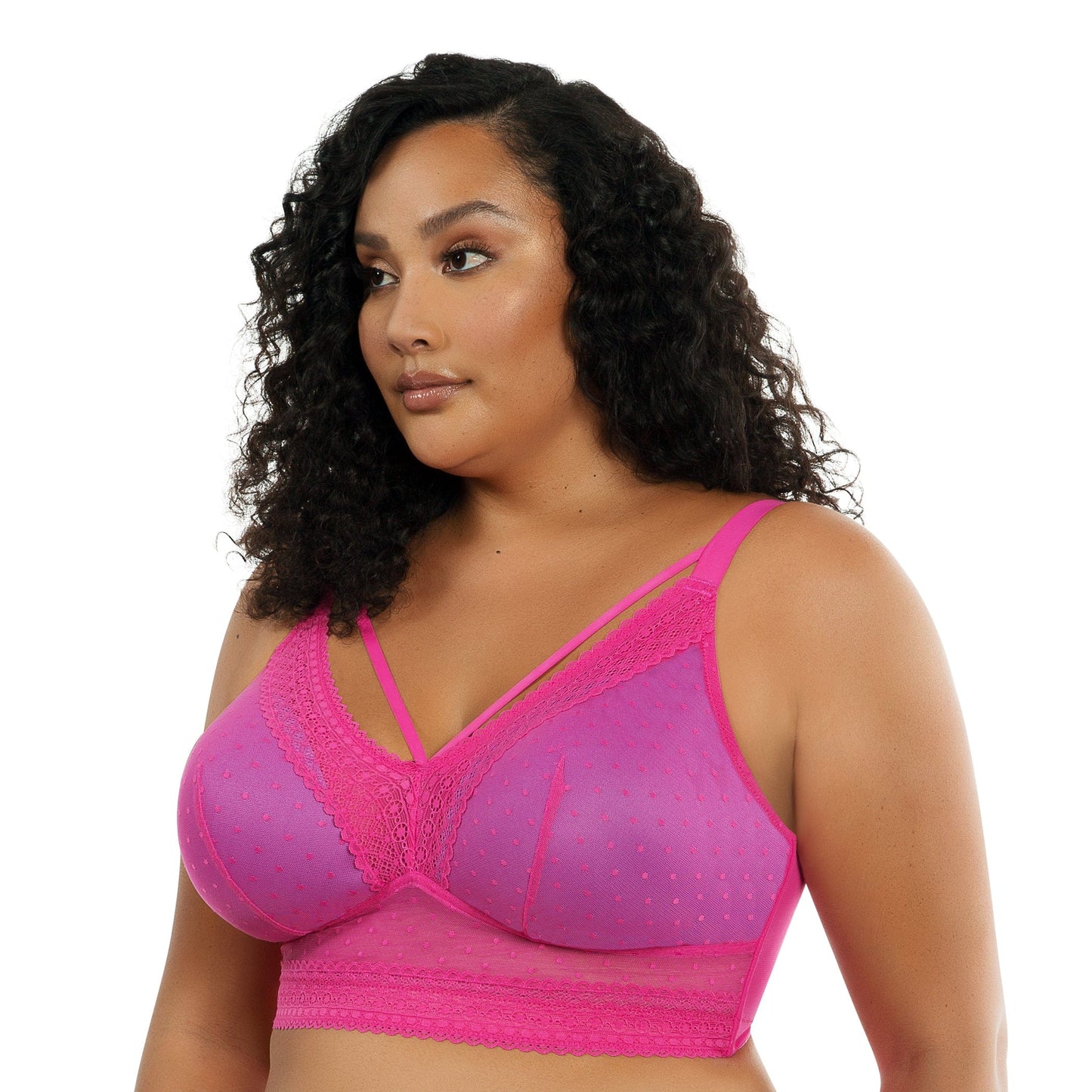 Mia Dot Wire-Free Bralette - Bright pink