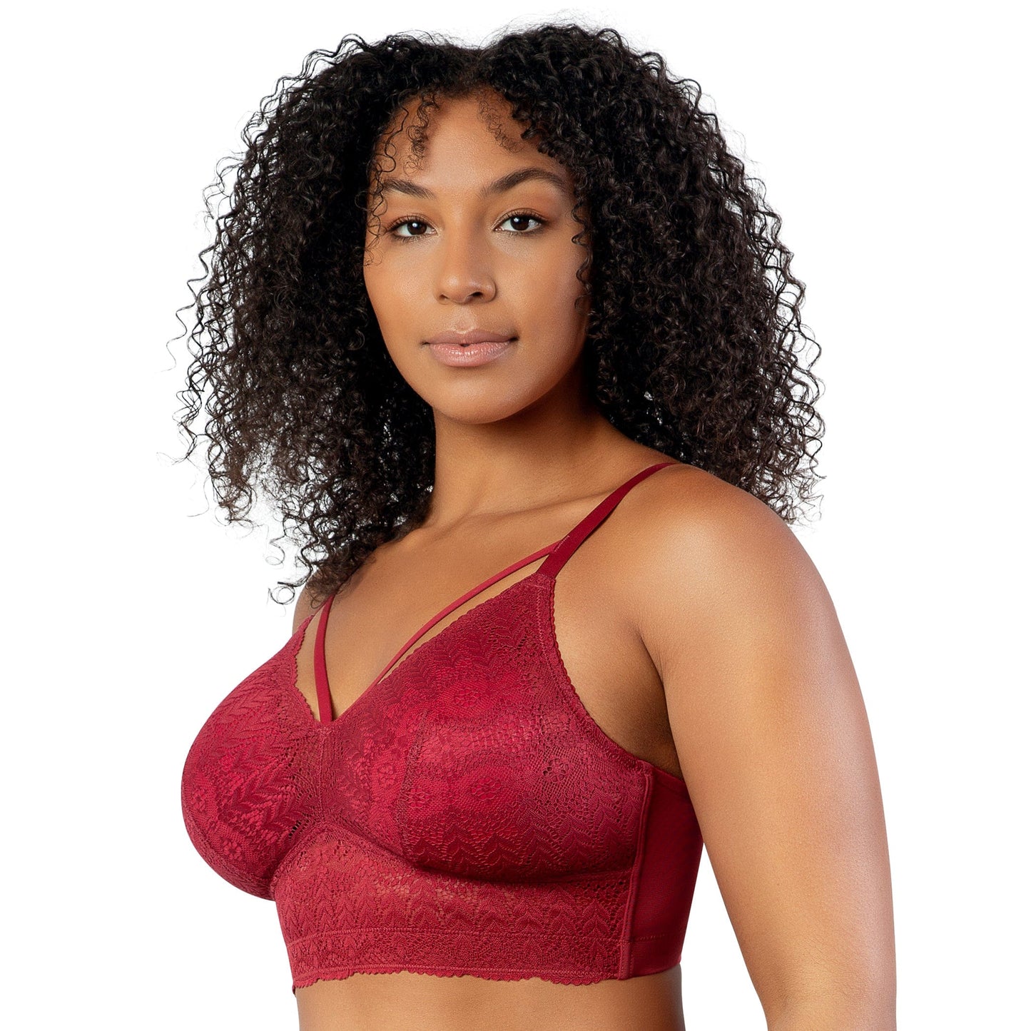 Mia Lace Wire-Free Lace Bralette - Rio Red