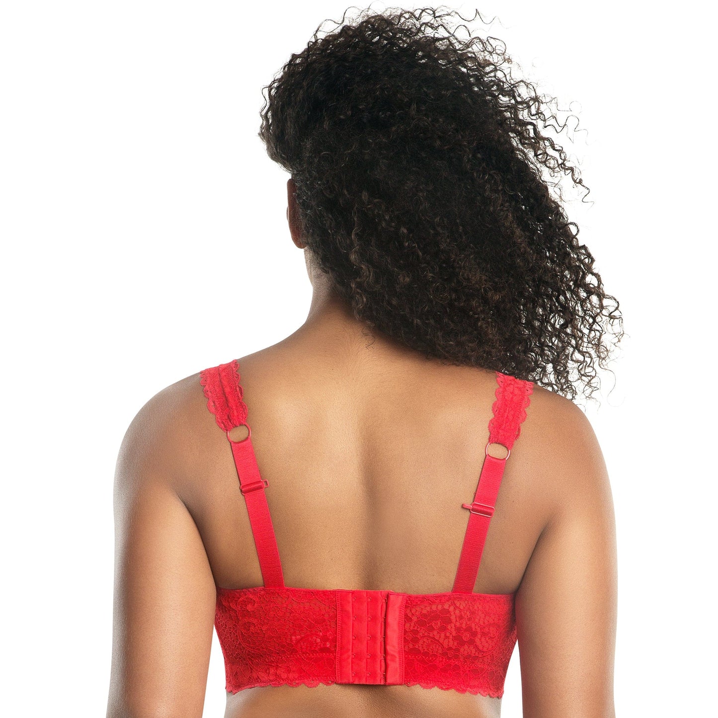 Adriana Wire-Free Lace Bralette - Racing red