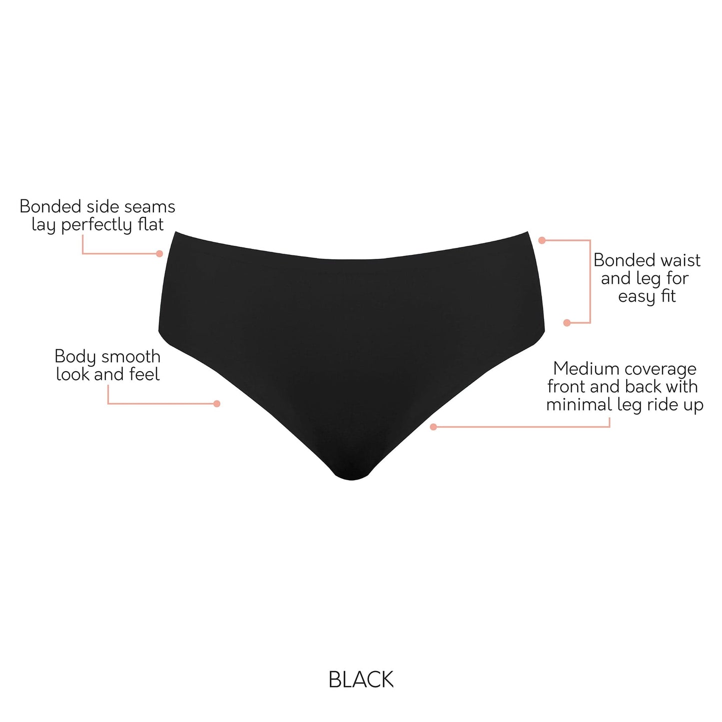 Bonded Hipster Panty - Black