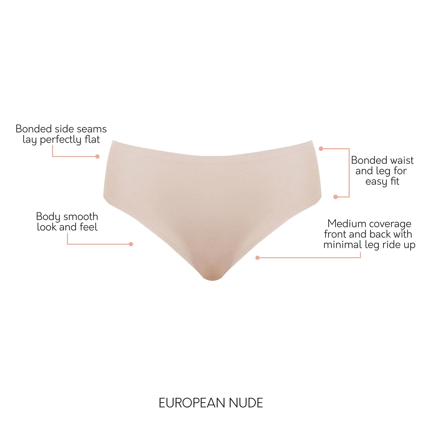 Bonded Hipster Panty - European Nude