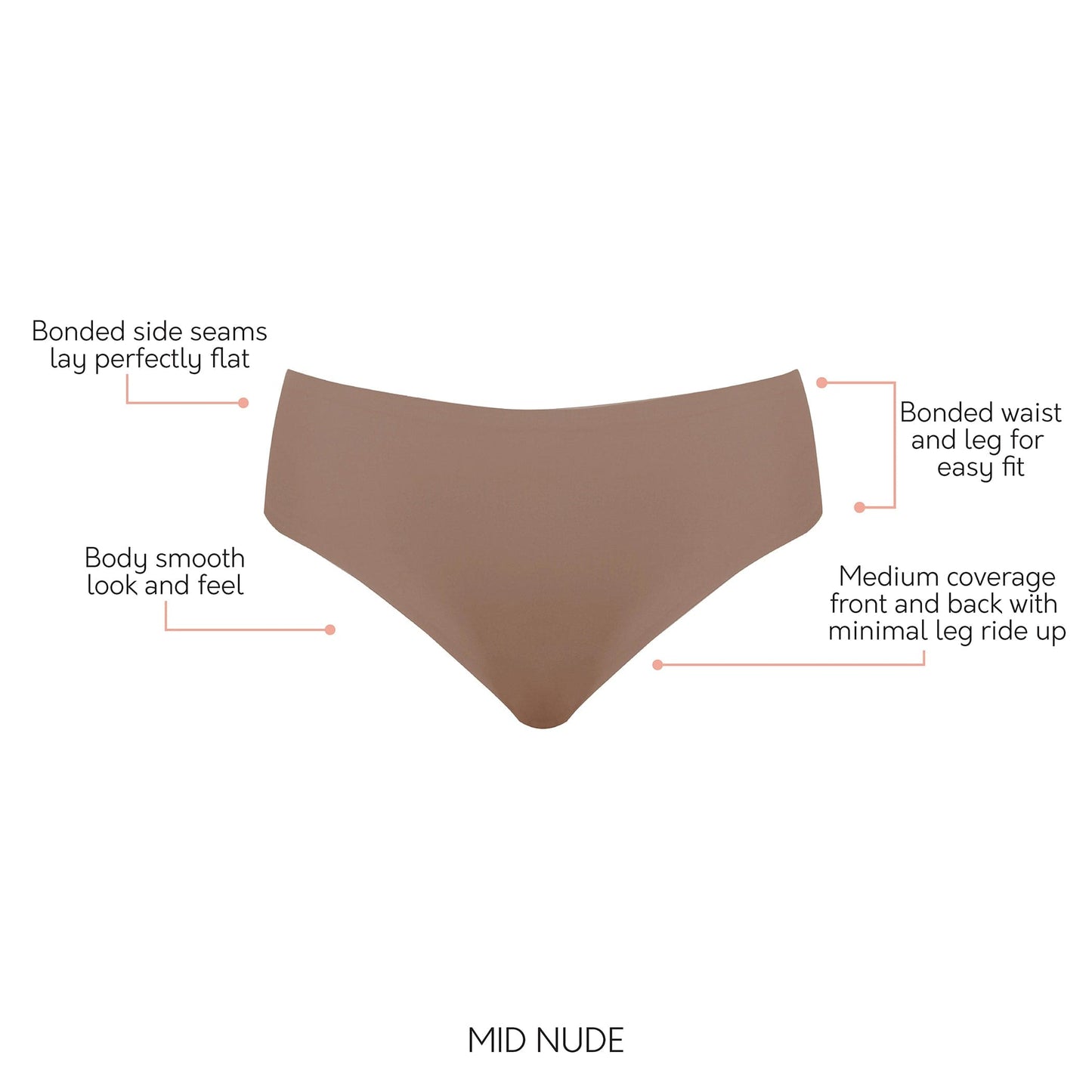 Bonded Hipster Panty - Mid Nude