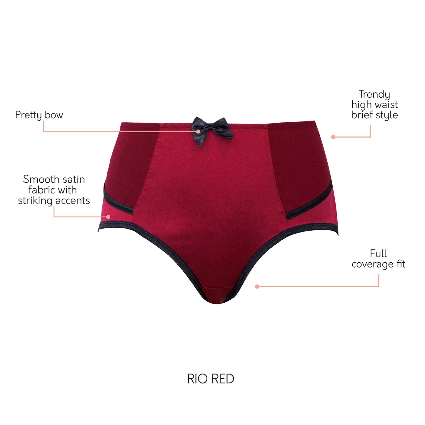 Charlotte High Waist Brief - Rio red