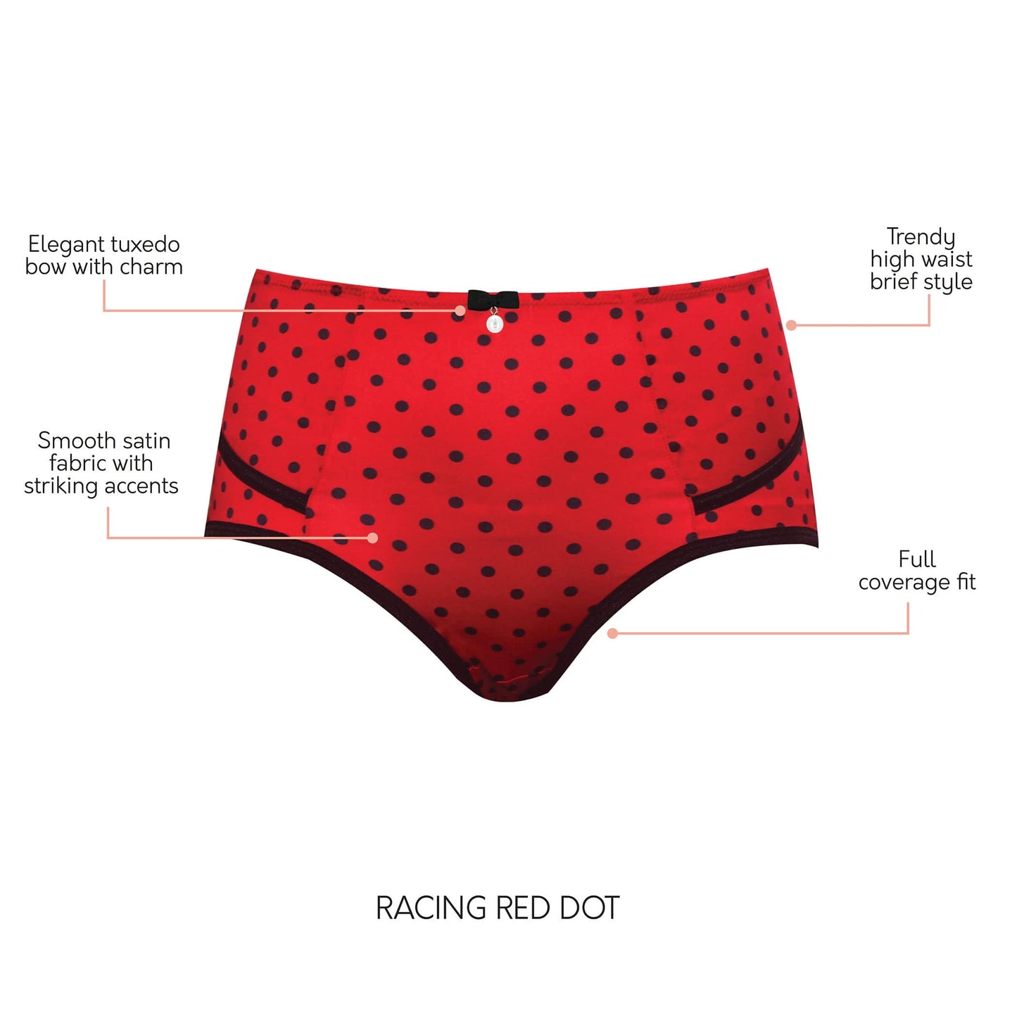 Charlotte High Waist Brief - Racing Red Dot