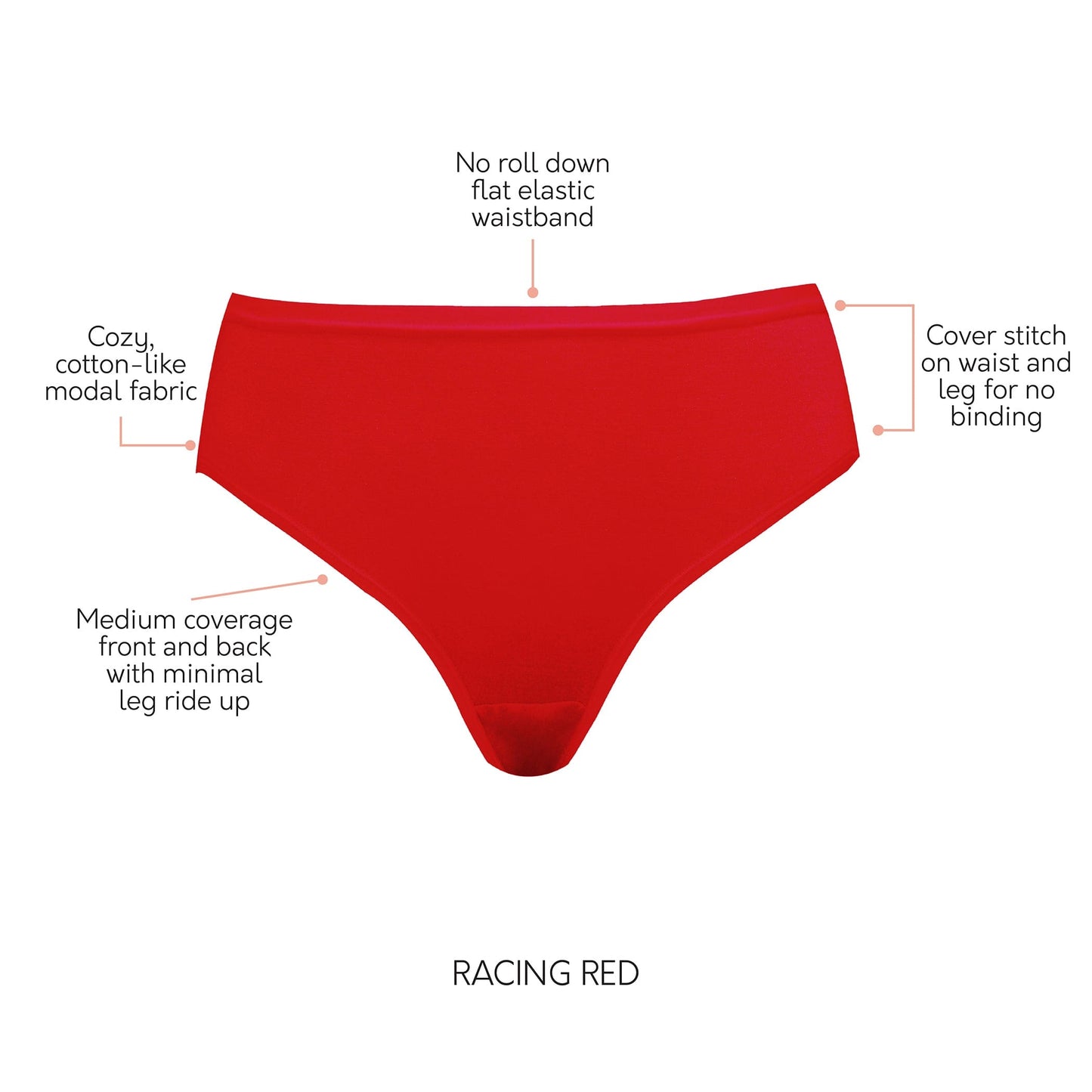 Cozy Hipster Panty - Racing Red